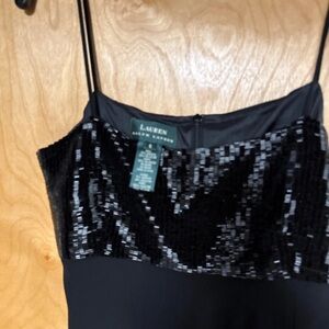 Lauren Ralph Lauren Black Strapless Sequin Dress